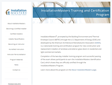 Tablet Screenshot of installationmasters.com